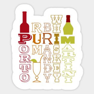 Purim - Porto, Rum, Brandy, Whiskey, Martini Sticker